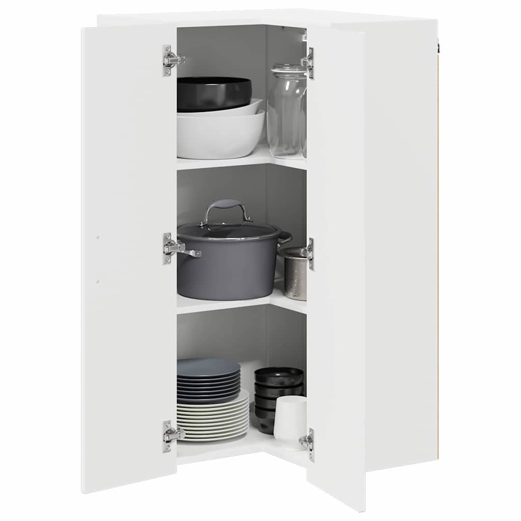 Kitchen Cabinet with Shelf High Gloss White 57 x 57 x 100 cm