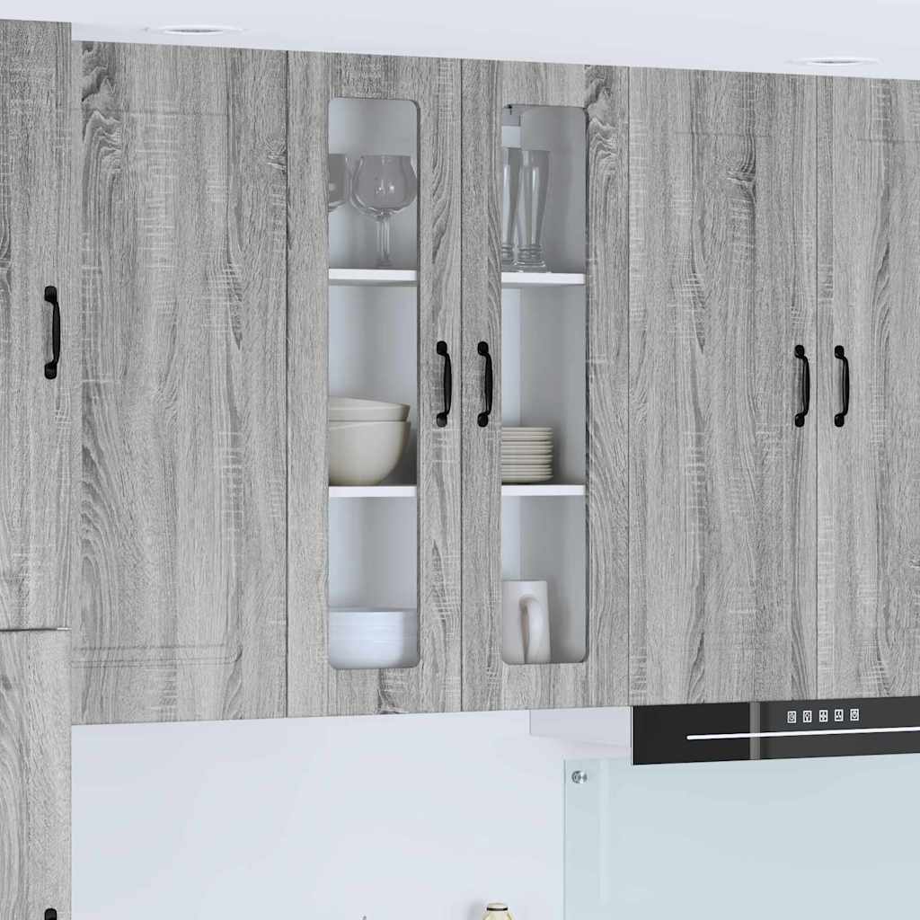 Kitchen Wall Cabinet with Shelf Grey Sonoma 60 x 31 x 100 cm