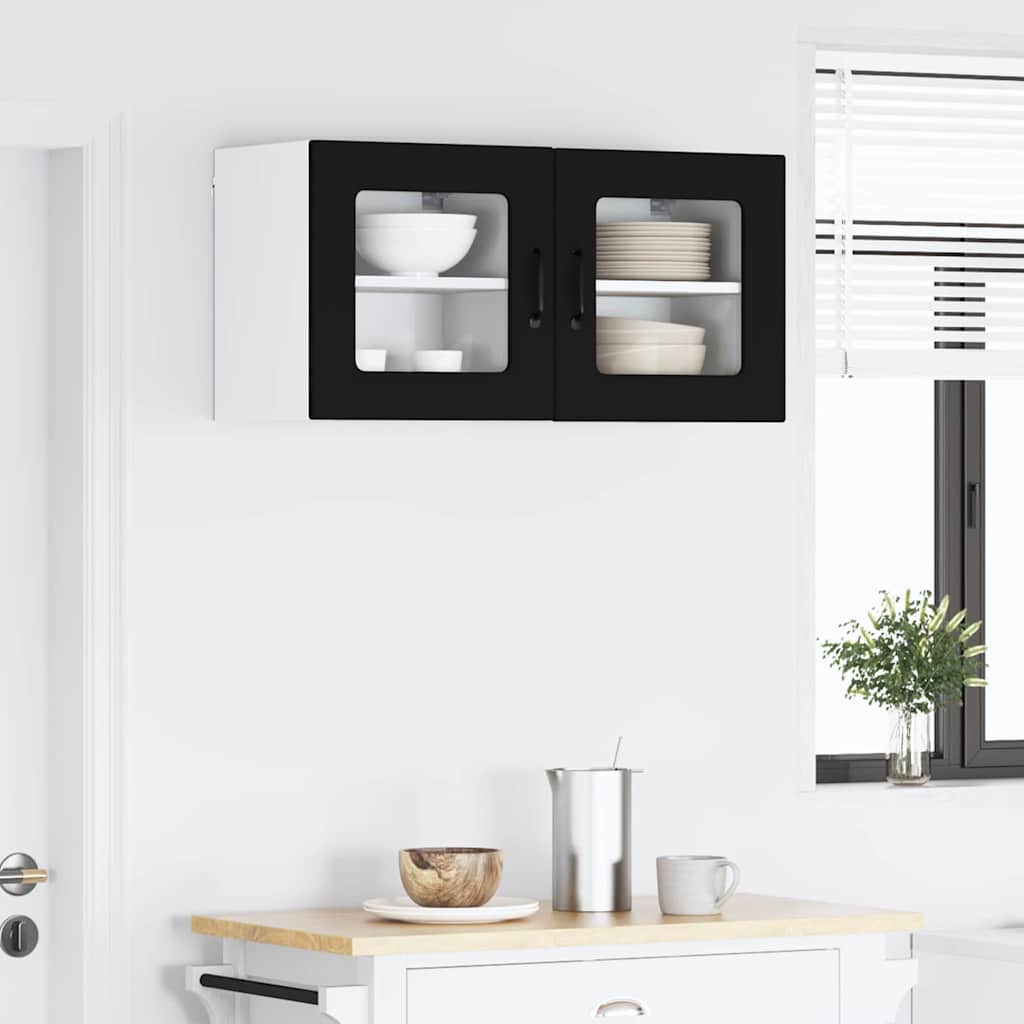 Kitchen Wall Cabinet with Shelf 2 pcs Black 40 x 31 x 40 cm