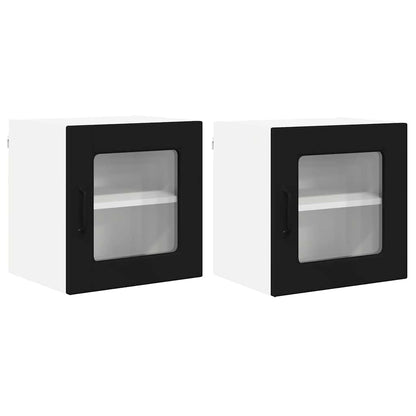 Kitchen Wall Cabinet with Shelf 2 pcs Black 40 x 31 x 40 cm