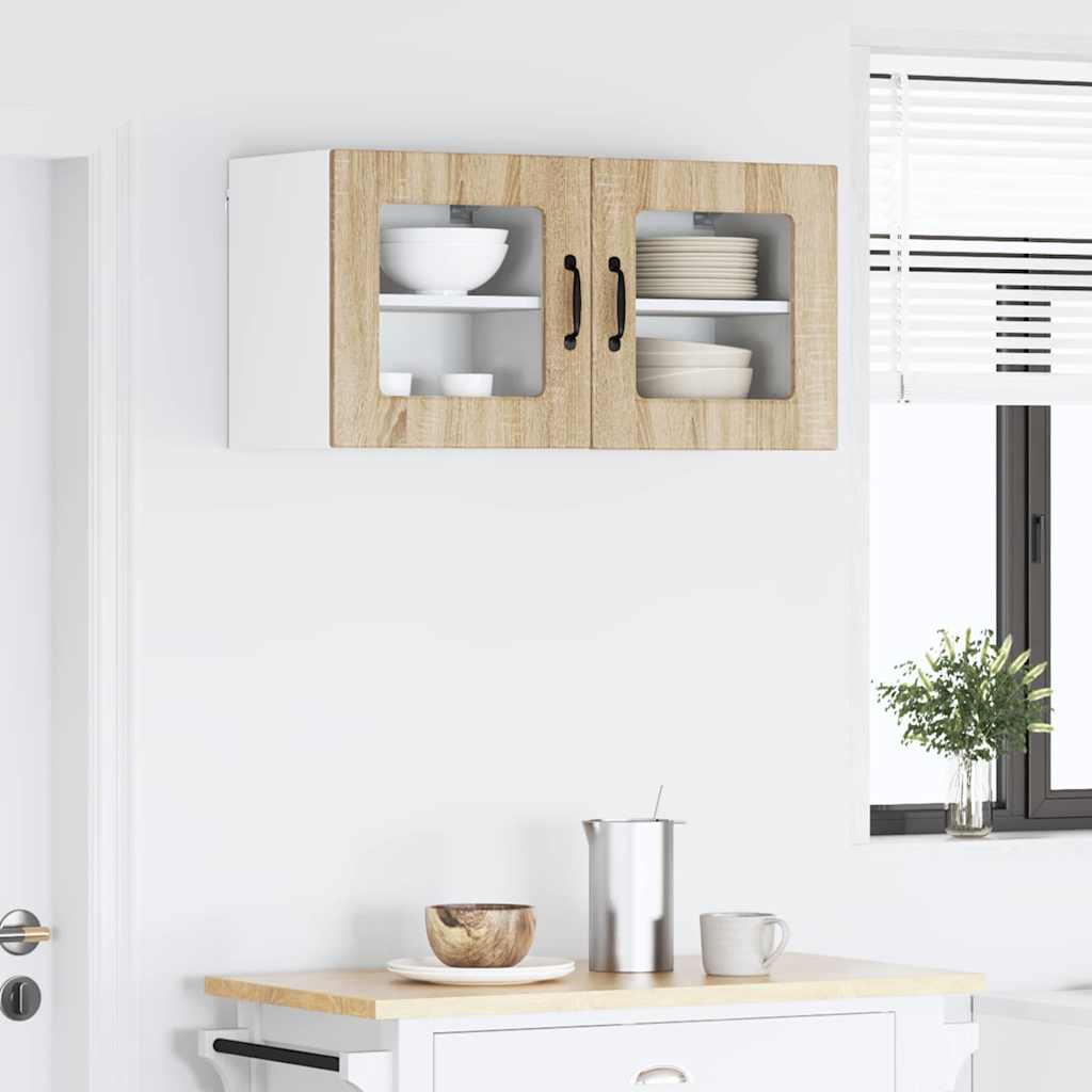 Kitchen Wall Cabinet with Door 2 pcs Sonoma Oak 40 x 31 x 40 cm