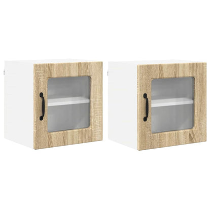 Kitchen Wall Cabinet with Door 2 pcs Sonoma Oak 40 x 31 x 40 cm