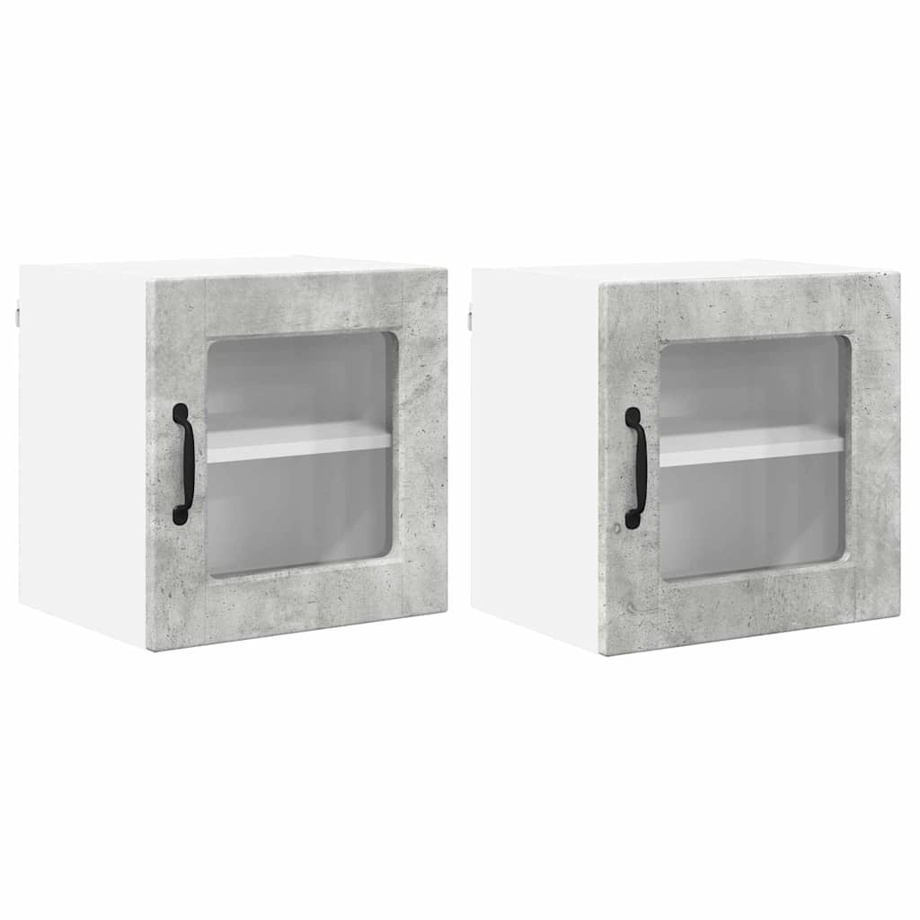 Kitchen Wall Cabinet 2 pcs Concrete Grey 40 x 31 x 40 cm