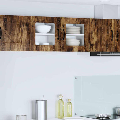 Kitchen Wall Cabinet with Door 2 pcs Smoked Oak 40 x 31 x 40 cm