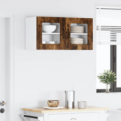 Kitchen Wall Cabinet with Door 2 pcs Smoked Oak 40 x 31 x 40 cm
