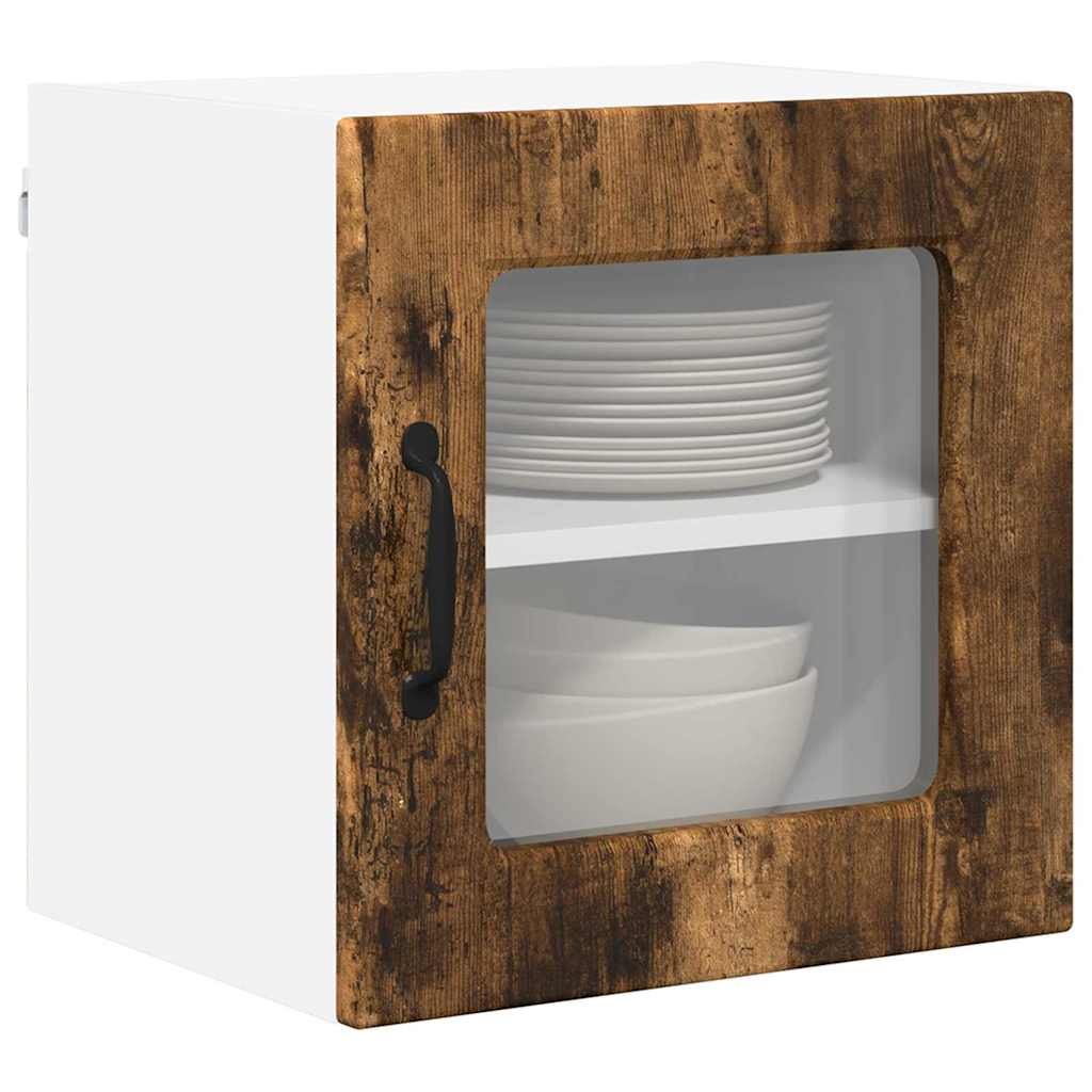 Kitchen Wall Cabinet with Door 2 pcs Smoked Oak 40 x 31 x 40 cm