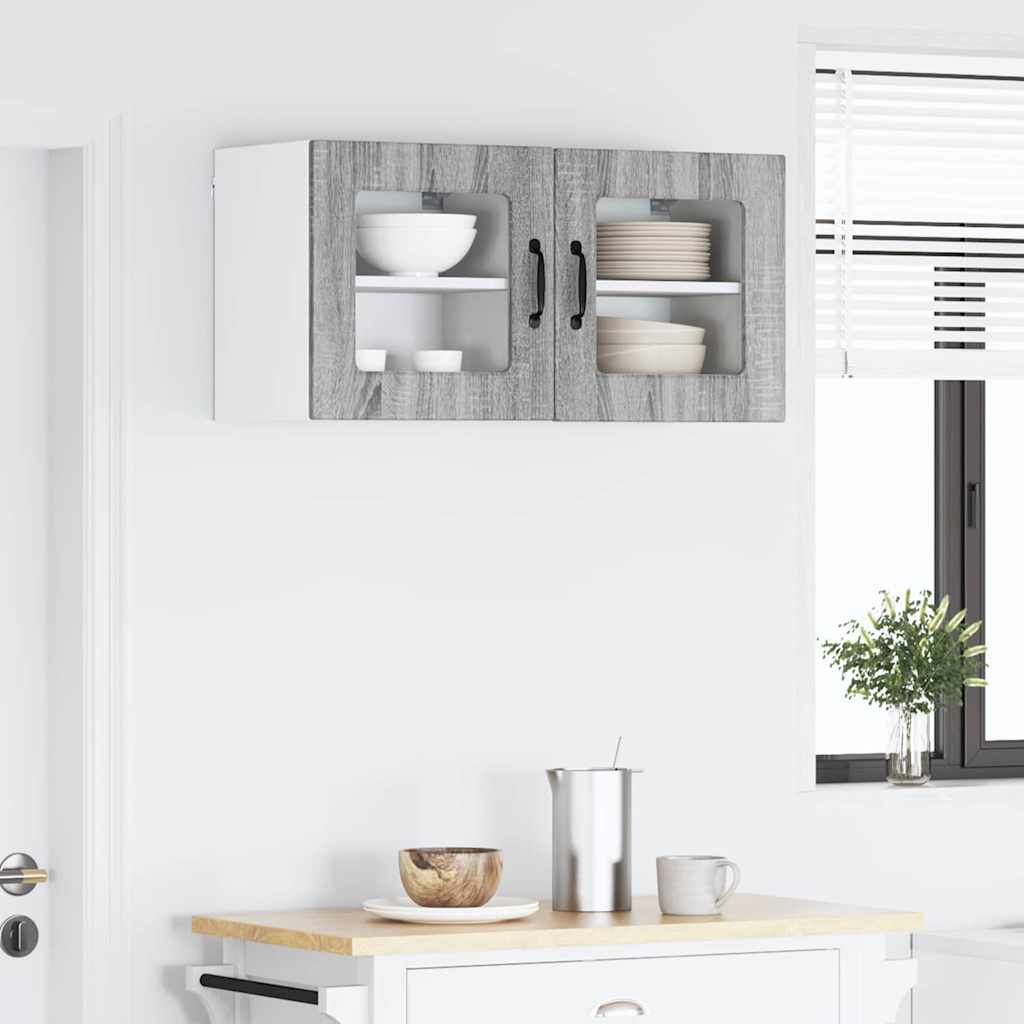 Kitchen Wall Cabinet with Shelf Grey Sonoma 40 x 31 x 40 cm