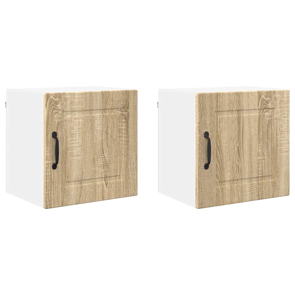 Kitchen Wall Cabinet with Door 2 pcs Sonoma Oak 40 x 31 x 40 cm