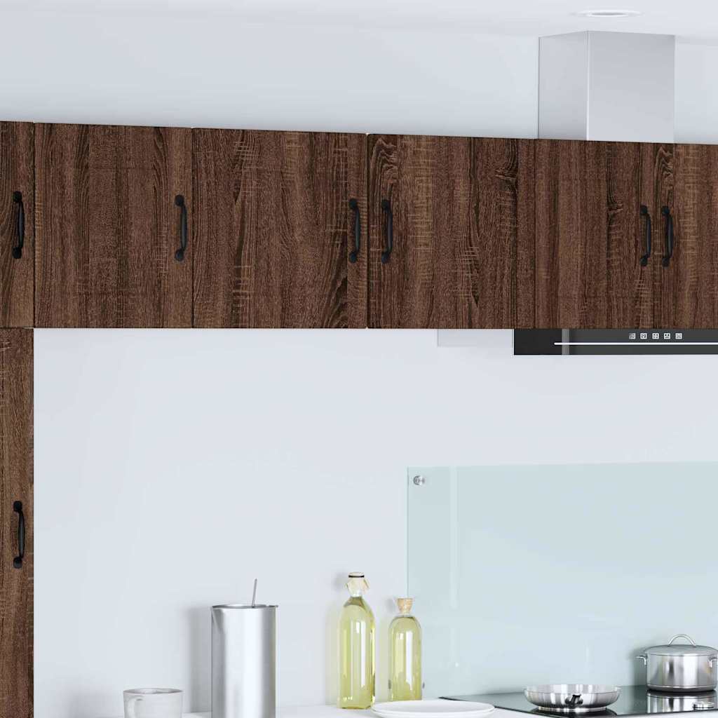 Kitchen Wall Cabinet with Shelf 2 pcs Brown Oak 40 x 31 x 40 cm
