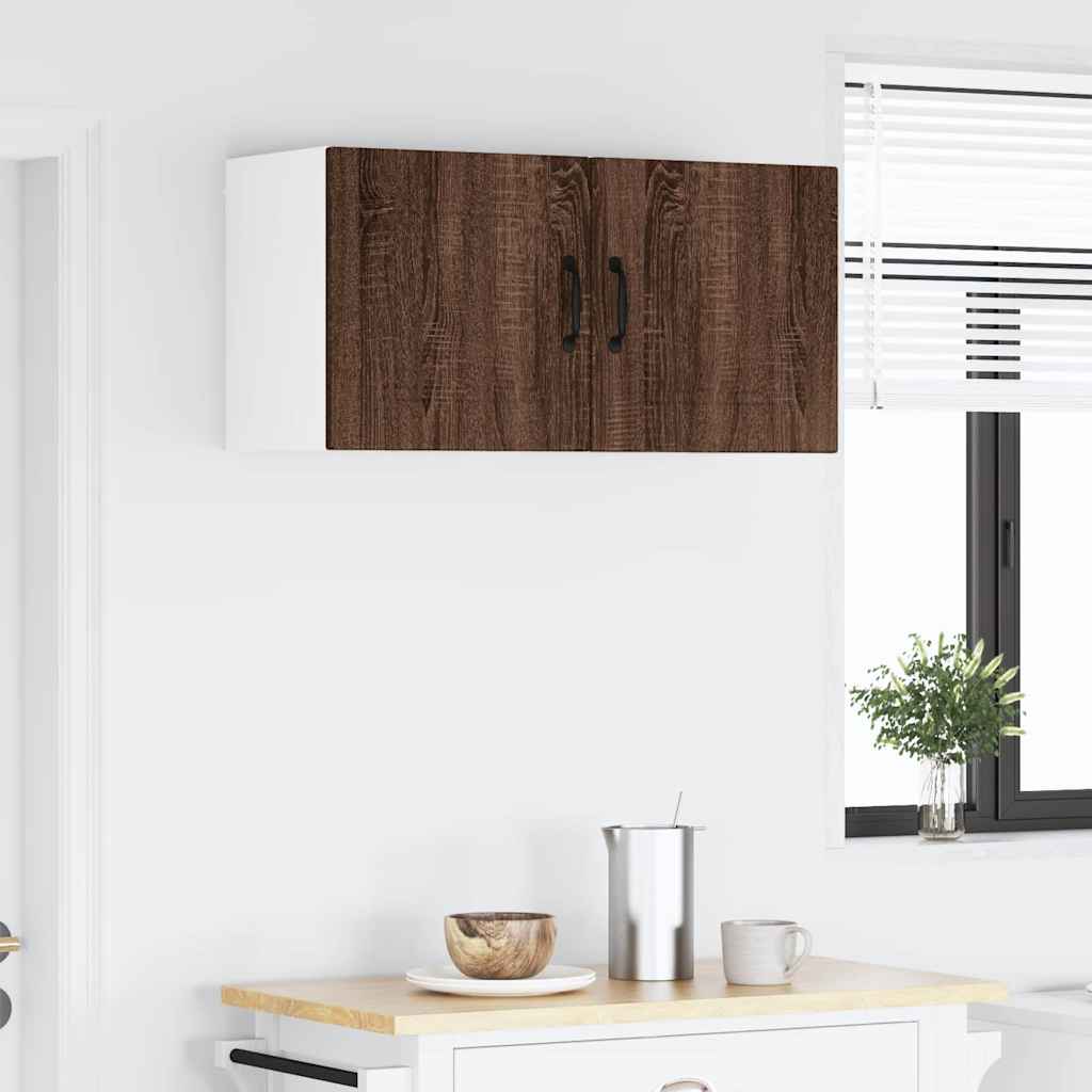 Kitchen Wall Cabinet with Shelf 2 pcs Brown Oak 40 x 31 x 40 cm