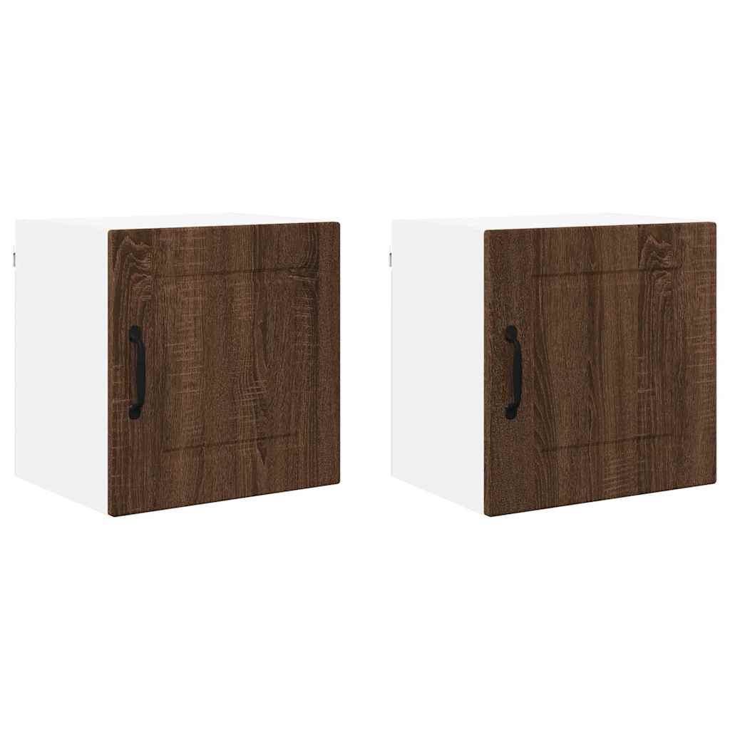 Kitchen Wall Cabinet with Shelf 2 pcs Brown Oak 40 x 31 x 40 cm