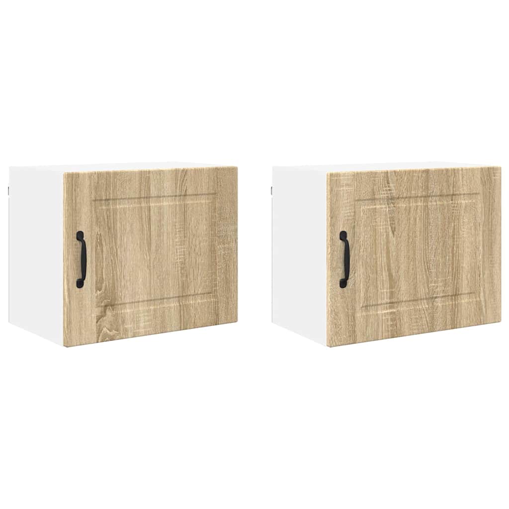 Kitchen Wall Cabinet with Door 2 pcs Sonoma Oak 50 x 31 x 40 cm