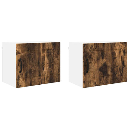 Kitchen Wall Cabinet with Door 2 pcs Smoked Oak 50 x 31 x 40 cm