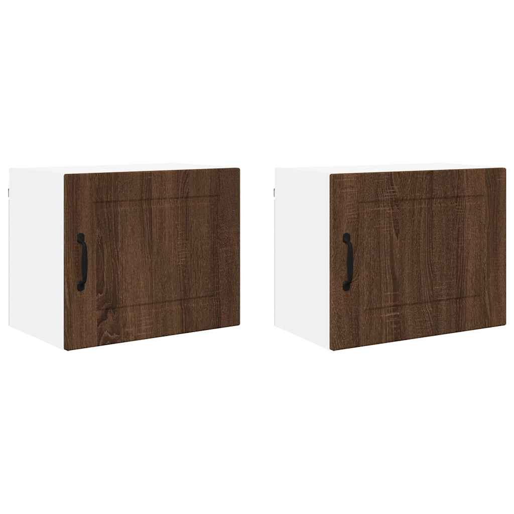 Kitchen Wall Cabinet with Shelf 2 pcs Brown Oak 50 x 31 x 40 cm
