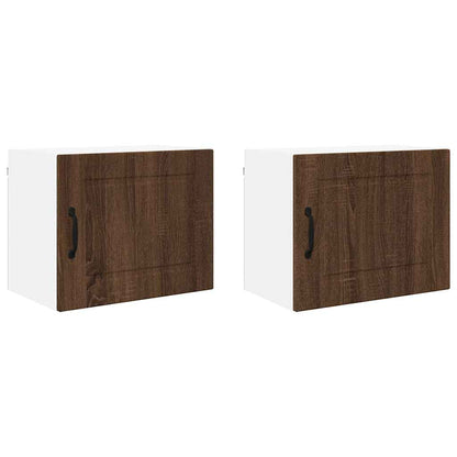 Kitchen Wall Cabinet with Shelf 2 pcs Brown Oak 50 x 31 x 40 cm