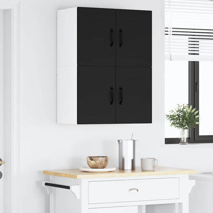 Kitchen Wall Cabinet with Shelf 2 pcs Black 60 x 31 x 40 cm