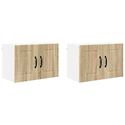 Kitchen Wall Cabinet with Door 2 pcs Sonoma Oak 60 x 31 x 40 cm
