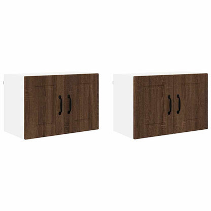 Kitchen Wall Cabinet with Shelf 2 pcs Brown Oak 60 x 31 x 40 cm