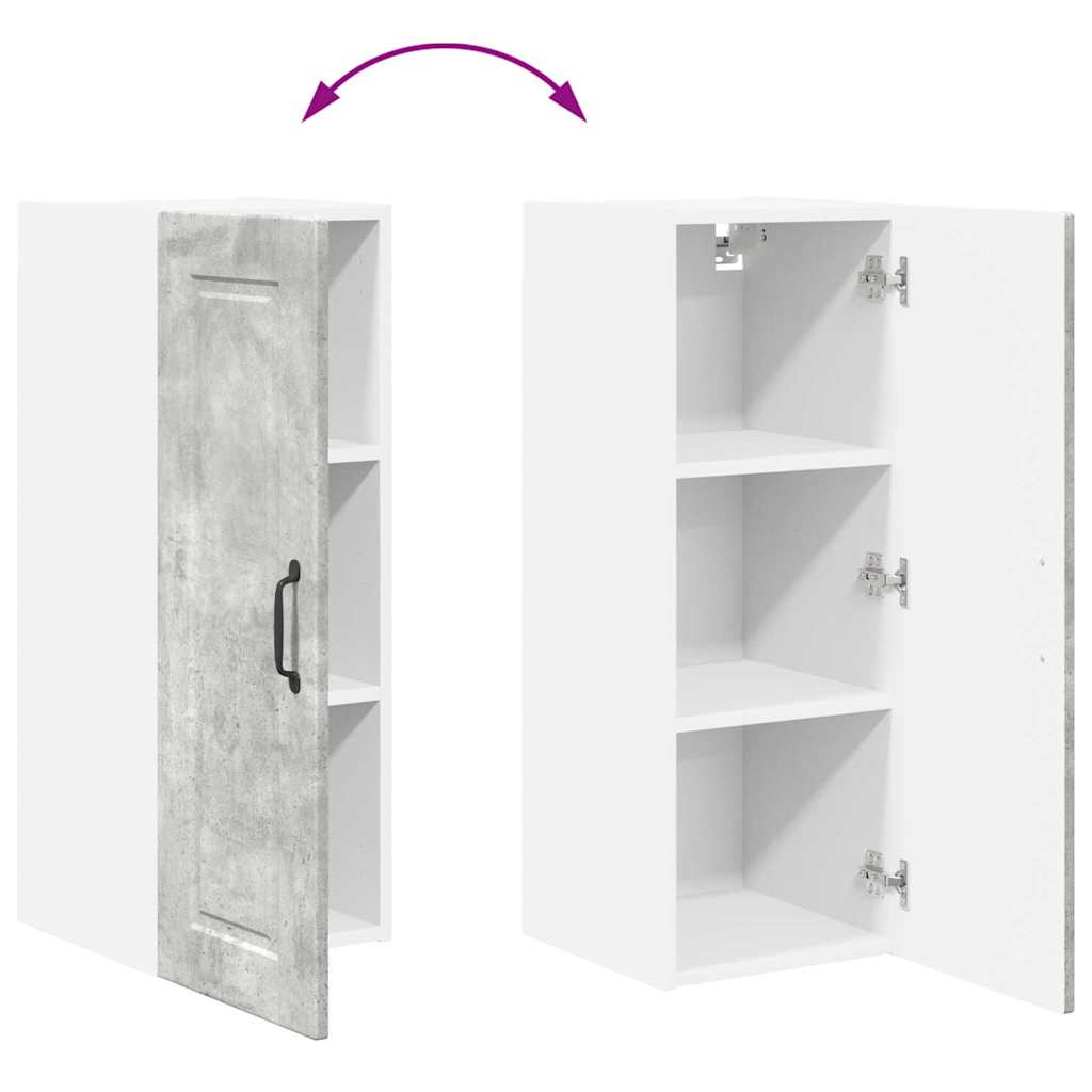 Kitchen Wall Cabinet with Shelf Concrete Grey 30 x 31 x 80 cm