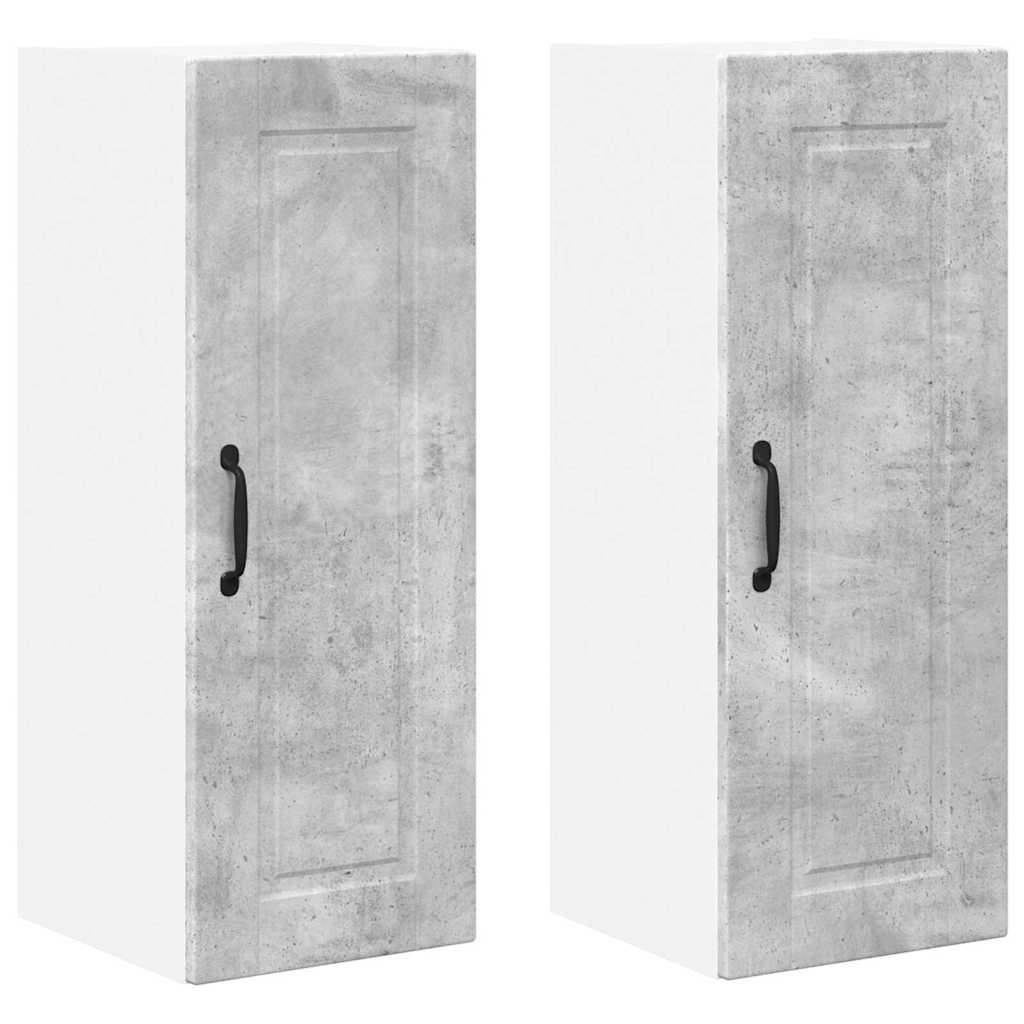 Kitchen Wall Cabinet 2 pcs Concrete Grey 30 x 31 x 80 cm
