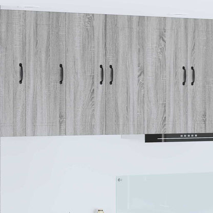 Kitchen Wall Cabinet 2 pcs Grey Sonoma 30 x 31 x 80 cm