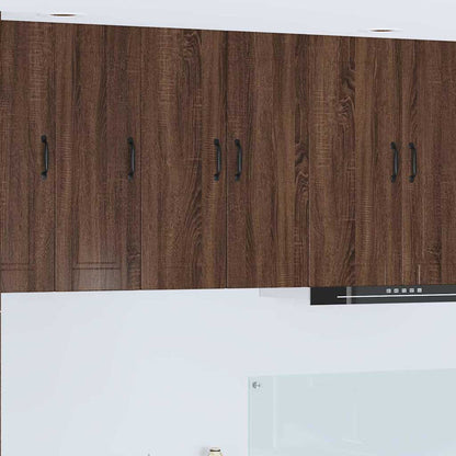 Kitchen Wall Cabinet with Shelf 2 pcs Brown Oak 30 x 31 x 80 cm