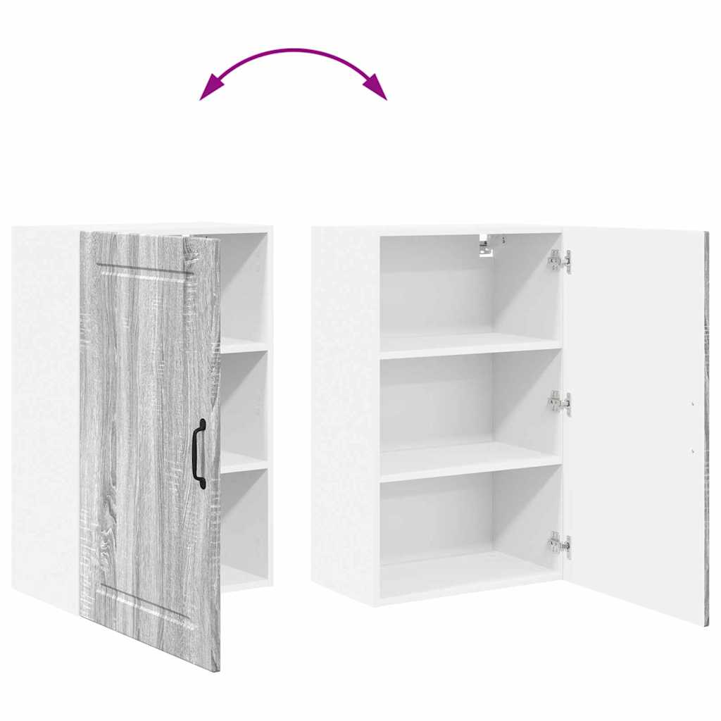 Kitchen Wall Cabinet with Shelf Grey Sonoma 50 x 31 x 80 cm