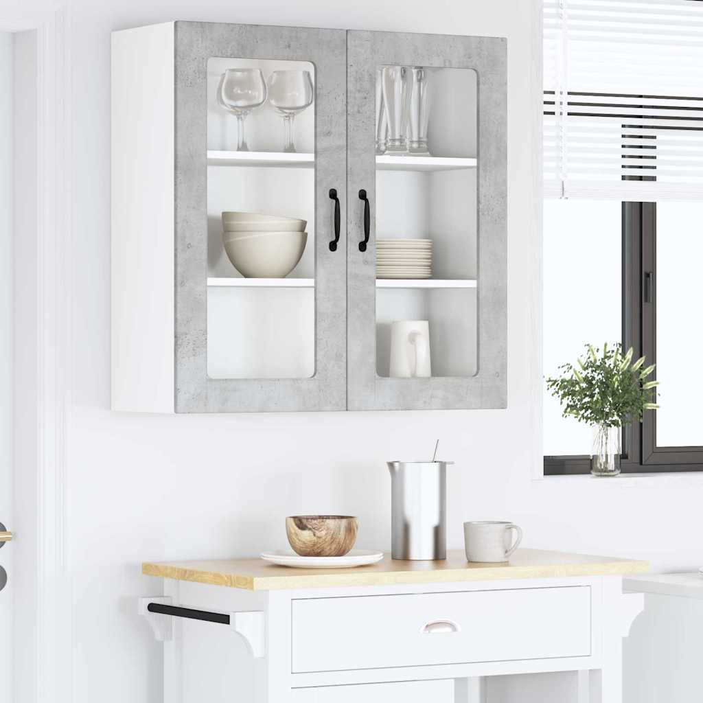 Kitchen Wall Cabinet with Shelf Concrete Grey 80 x 31 x 80 cm