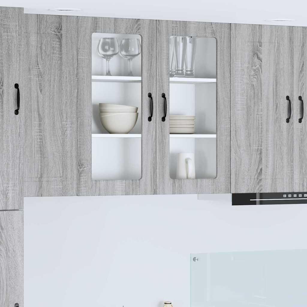 Kitchen Wall Cabinet with Shelf Grey Sonoma 80 x 31 x 80 cm