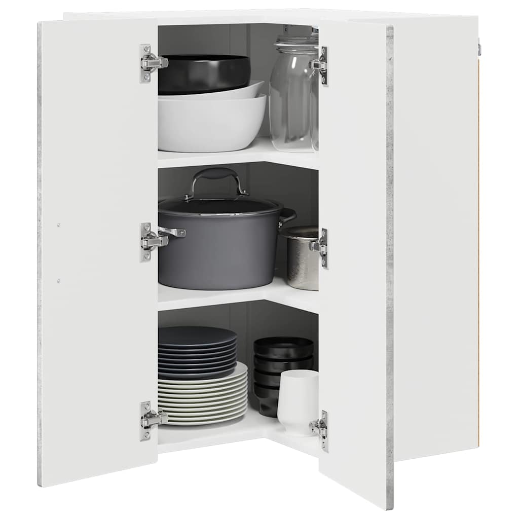 Kitchen Wall Cabinet with Shelf Concrete Grey 57 x 57 x 80 cm