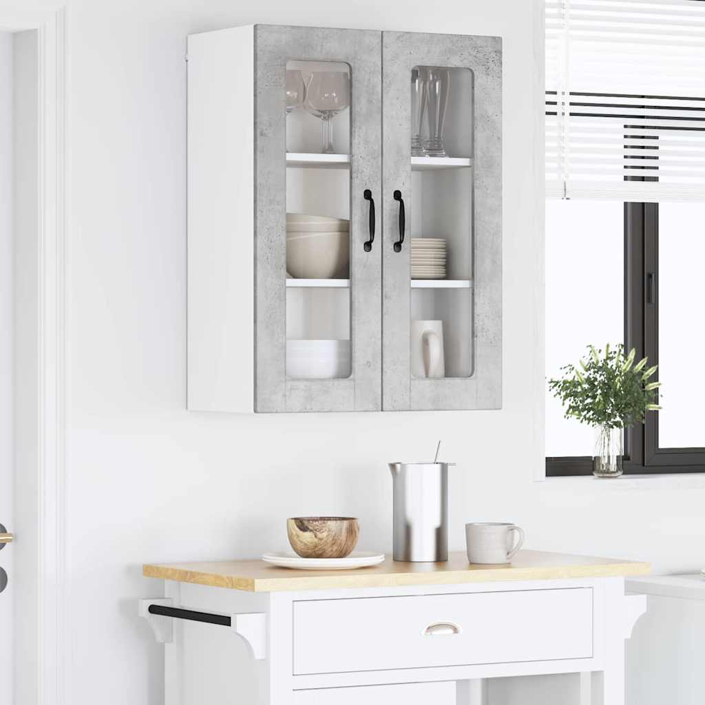 Kitchen Wall Cabinet with Shelf Concrete Grey 60 x 31 x 80 cm