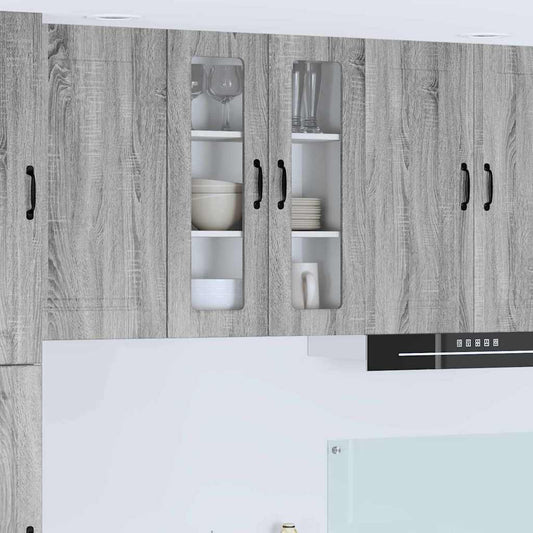 Kitchen Wall Cabinet with Shelf Grey Sonoma 60 x 31 x 80 cm