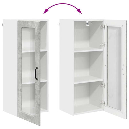 Kitchen Wall Cabinet with Shelf Concrete Grey 40 x 31 x 100 cm