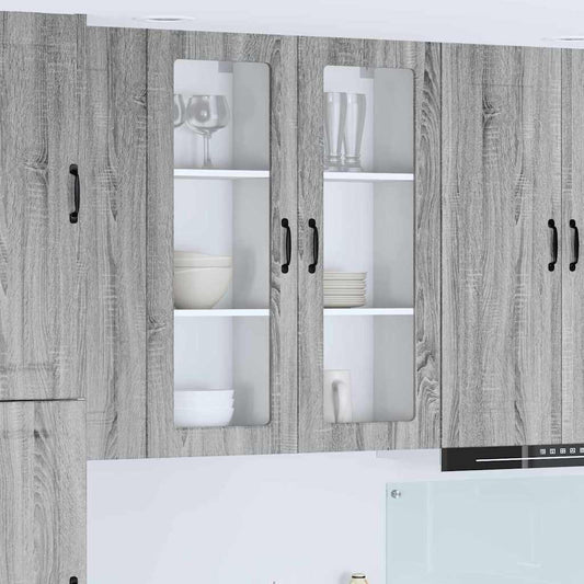Kitchen Wall Cabinet with Shelf Grey Sonoma 40 x 31 x 100 cm