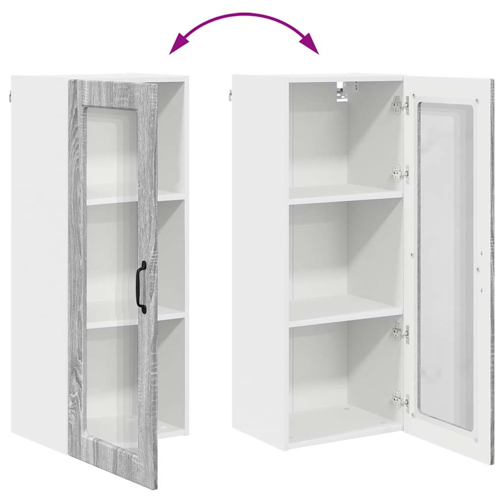 Kitchen Wall Cabinet with Shelf Grey Sonoma 40 x 31 x 100 cm