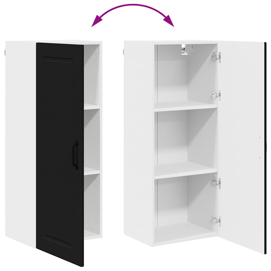Kitchen Wall Cabinet Black 40 x 31 x 100 cm Engineered Wood