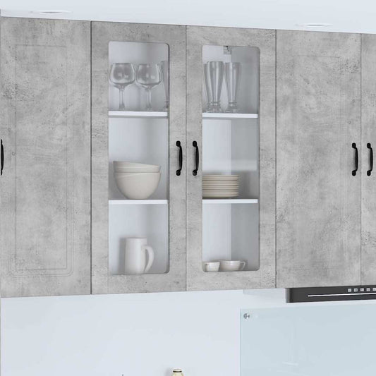 Kitchen Wall Cabinet with Shelf Concrete Grey 80 x 31 x 100 cm