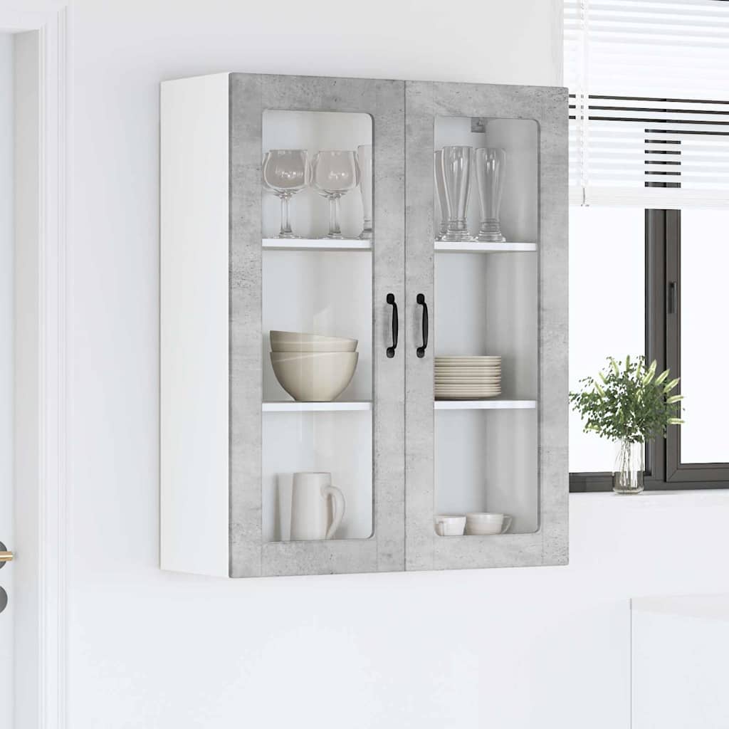 Kitchen Wall Cabinet with Shelf Concrete Grey 80 x 31 x 100 cm