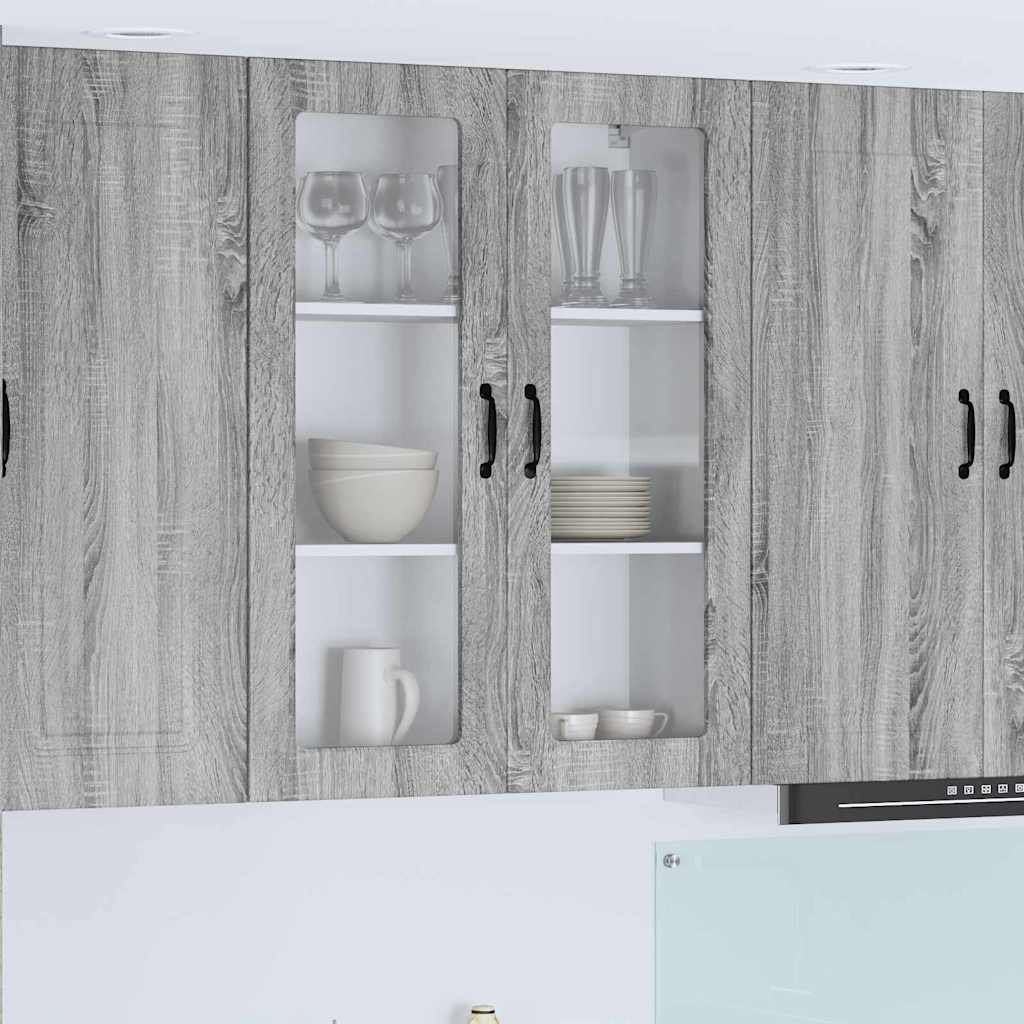 Kitchen Wall Cabinet with Shelf Grey Sonoma 80 x 31 x 100 cm