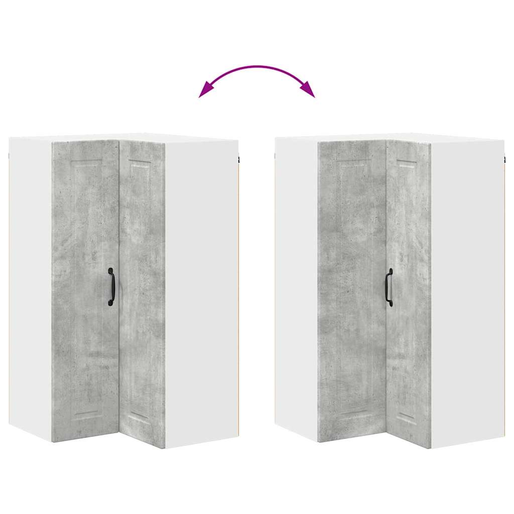 Kitchen Wall Cabinet with Shelf Concrete Grey 57 x 57 x 100 cm