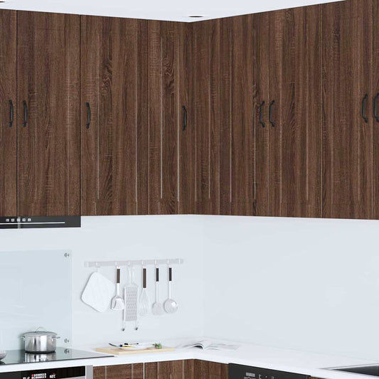 Kitchen Wall Cabinet Brown Oak 57 x 57 x 100 cm Engineered Wood