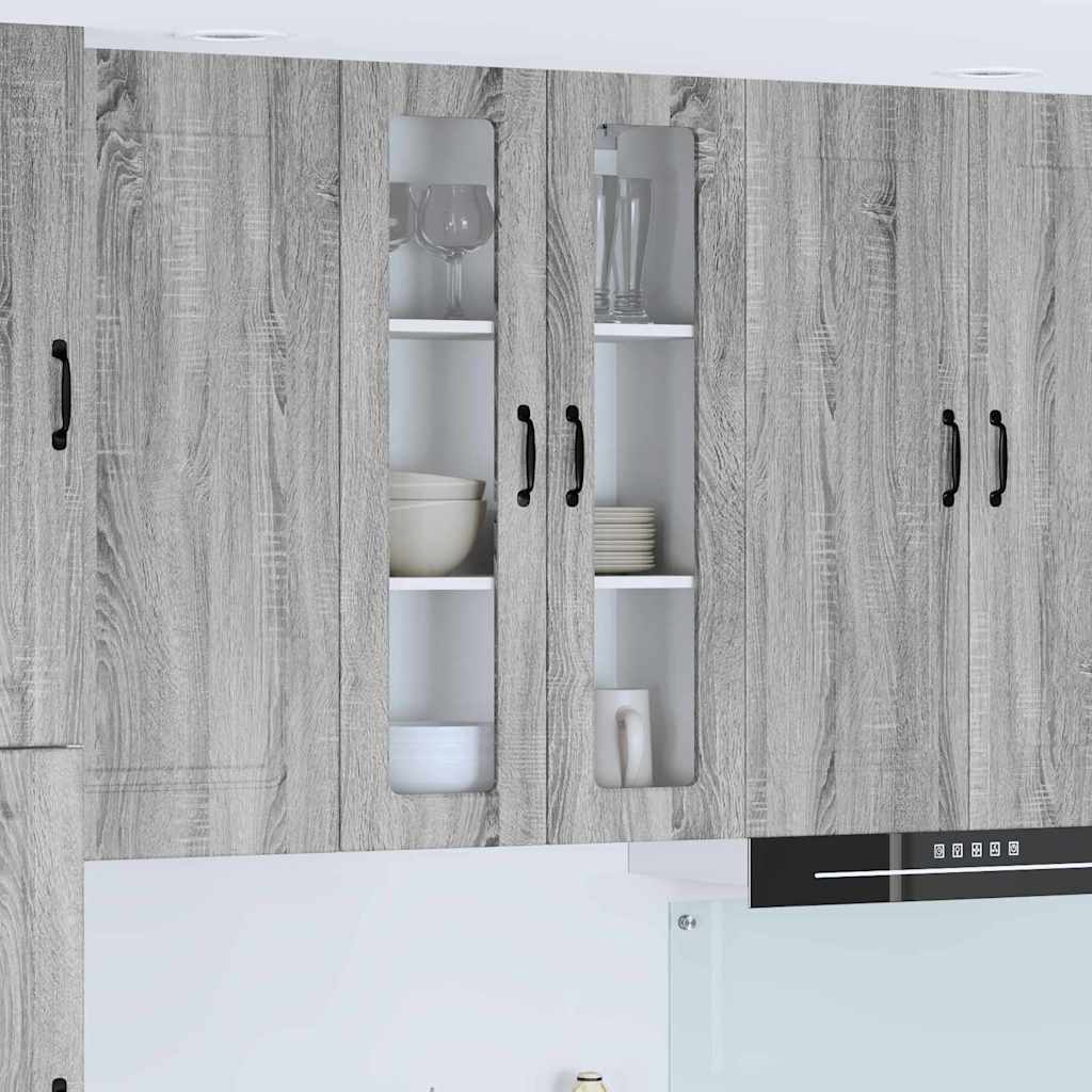 Kitchen Wall Cabinet with Shelf Grey Sonoma 60 x 31 x 100 cm