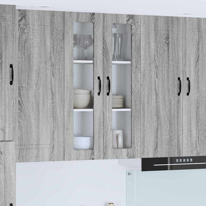 Kitchen Wall Cabinet with Shelf Grey Sonoma 60 x 31 x 100 cm