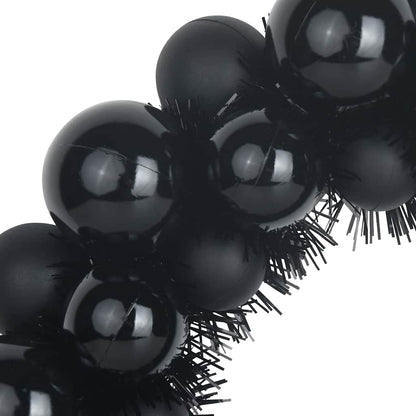 Christmas Ball Wreathes 2 pcs Black 33 x 33 x 7 cm Polystyrene