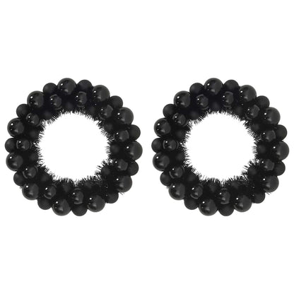 Christmas Ball Wreathes 2 pcs Black 33 x 33 x 7 cm Polystyrene