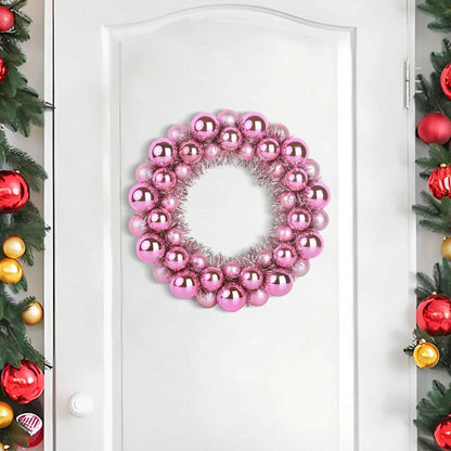 Christmas Ball Wreathes 2 pcs Pink 33 x 33 x 7 cm Polystyrene
