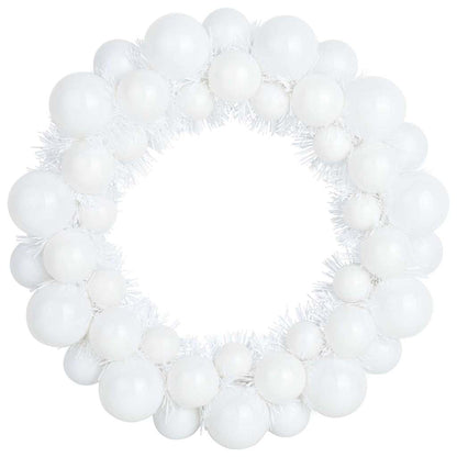 Christmas Ball Wreathes 2 pcs White 33 x 33 x 7 cm Polystyrene