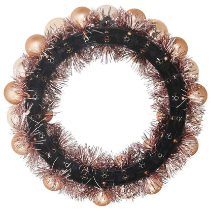 Christmas Ball Wreathes 2 pcs Rose Gold 33 x 33 x 7 cm