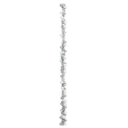 Christmas Ball Garland White and Silver 186 cm Polystyrene