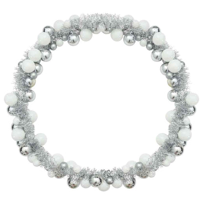 Christmas Ball Garland White and Silver 186 cm Polystyrene